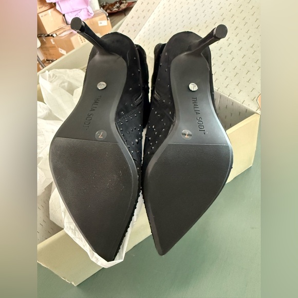 New Thalia Sodi Raquell Tall Black Suede feel sparkle boots size 10.5 - Picture 5 of 7